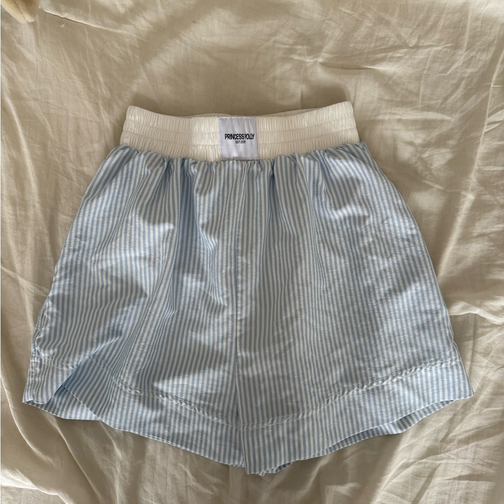 Princess Polly Blue and White Striped Shorts